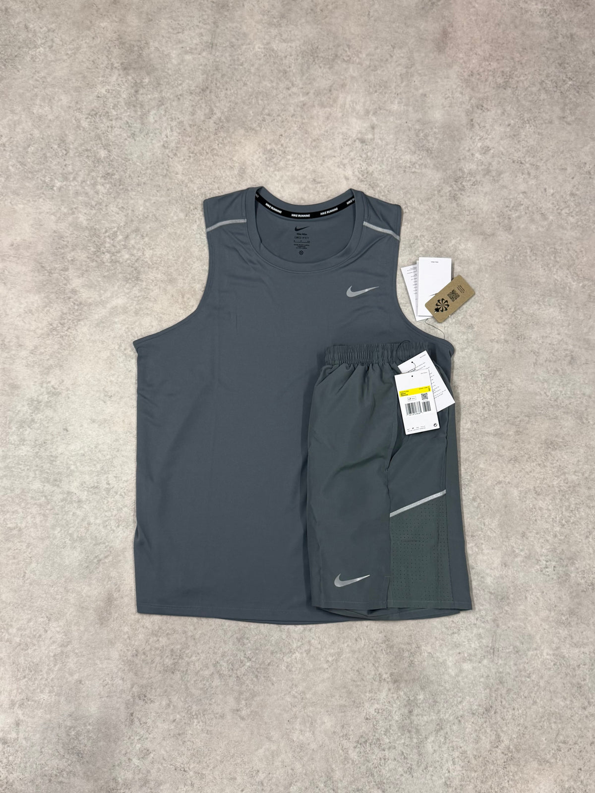 Nike Miler Vest & Shorts Set - Smoke Grey