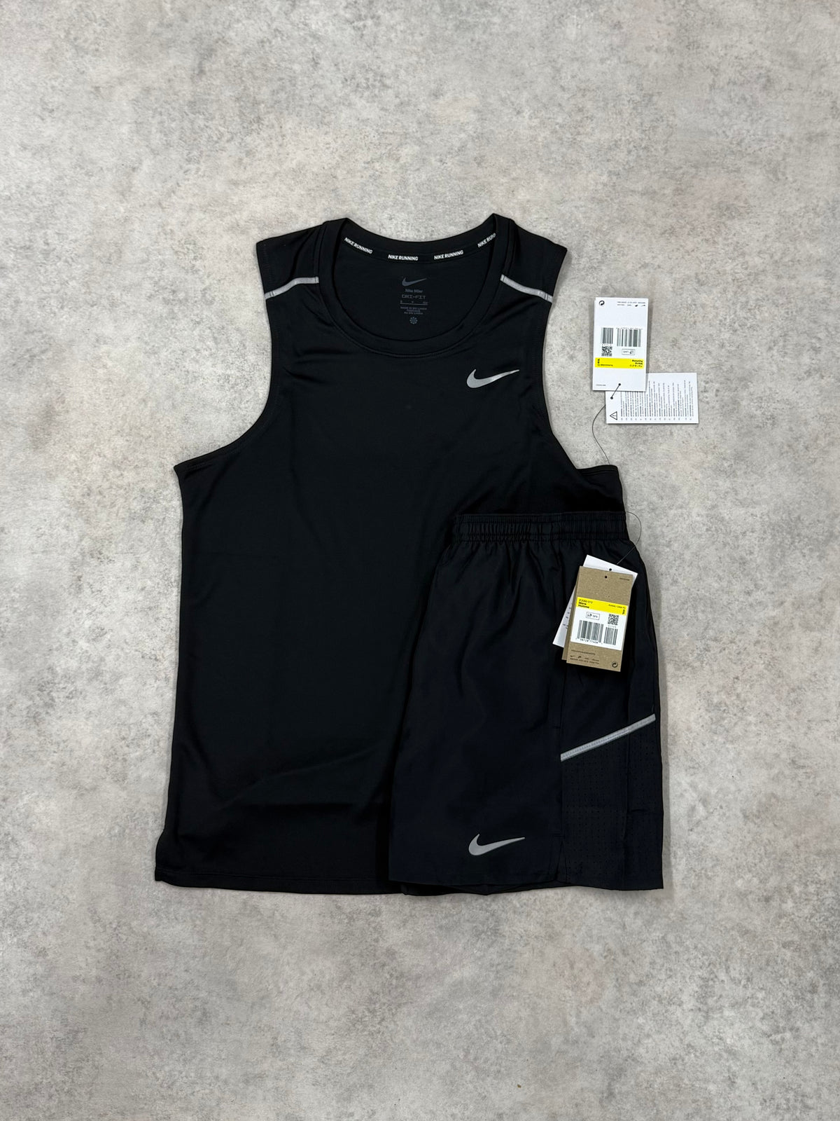 Nike Miler Vest & Shorts Set - Black