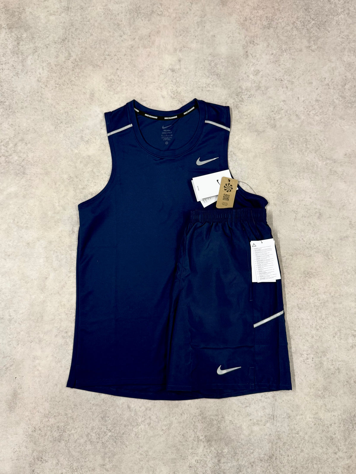 Nike Miler Vest & Shorts Set - Midnight Navy