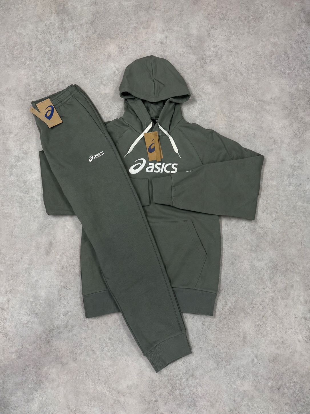 ASICS Logo Fleece Tracksuit - Lichen Green