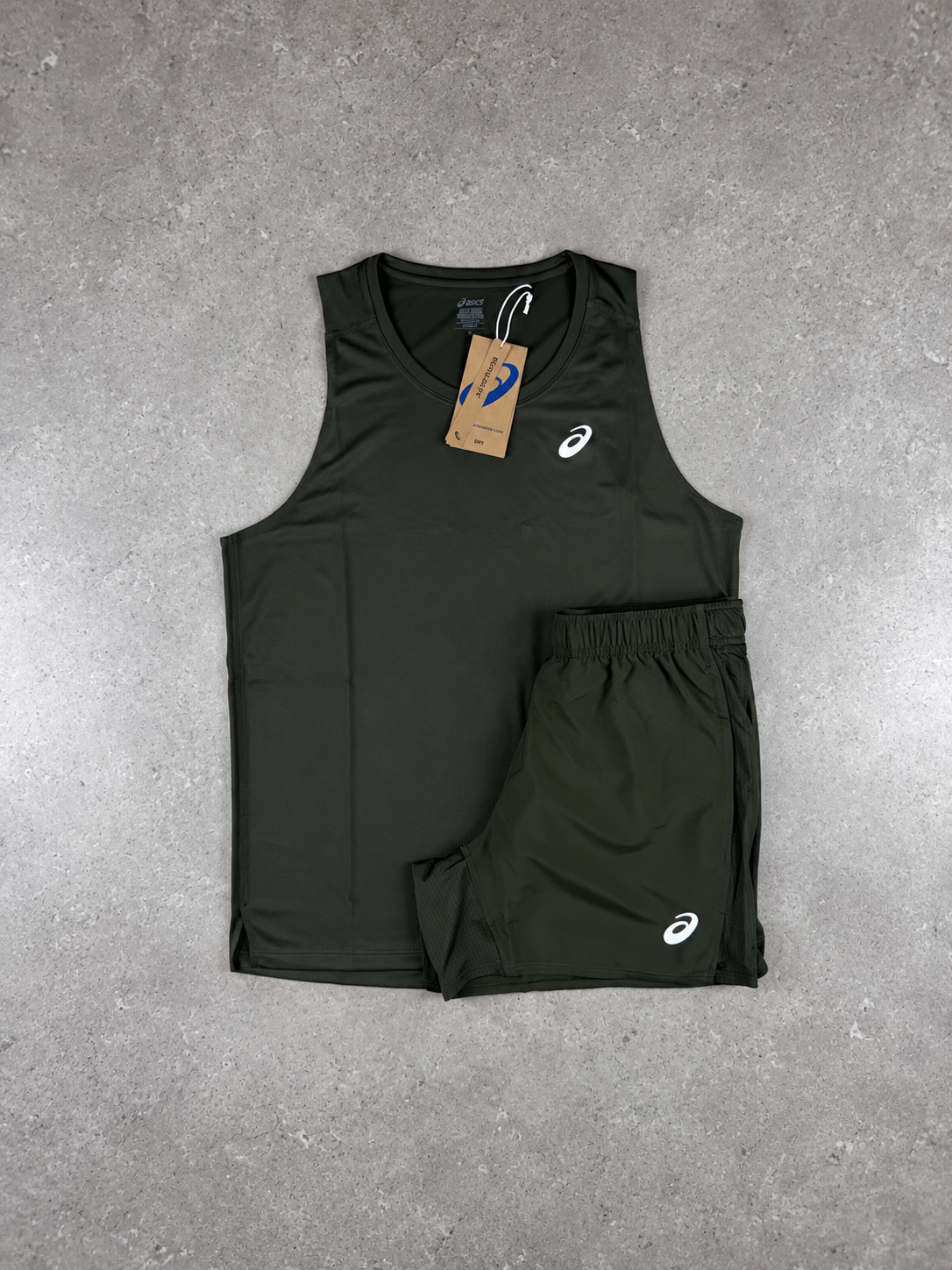 ASICS Vest & Shorts Set - Khaki